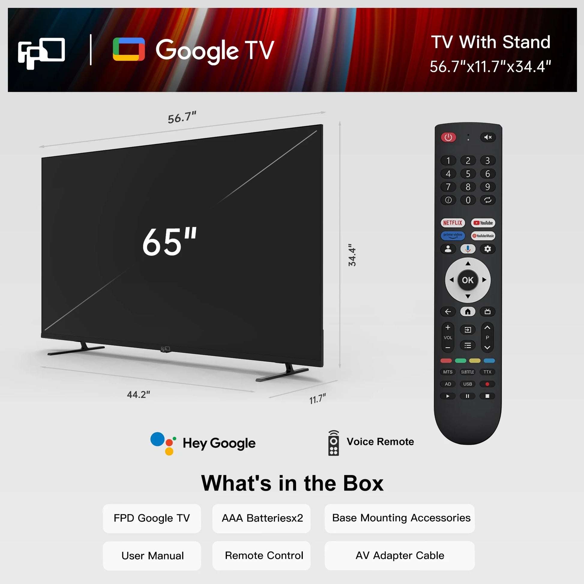 65" UHD 4K Google Smart LED TV