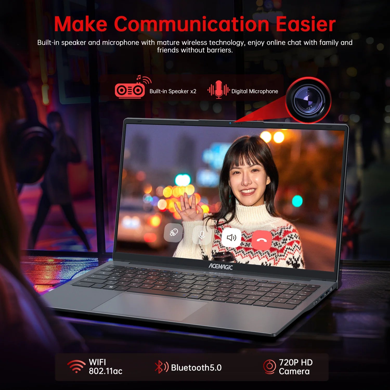 15.6'' FHD Gaming Laptop AMD Ryzen 7 5700U up to 4.3Ghz 16GB DDR4 512GB SSD with Windows 11 Pro