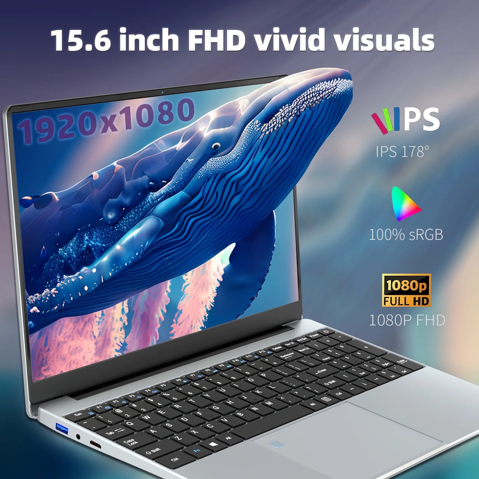 Gaming Laptop N5095, 15.6 Inch Laptop Computer, Laptops 24GB RAM 1TB Ssd,Laptops Gamer 180 Angle Opening, Fingerprint Unlock Backlit Keyboard 1920X1080 FHD IPS Wifi 5 for Student Business Work