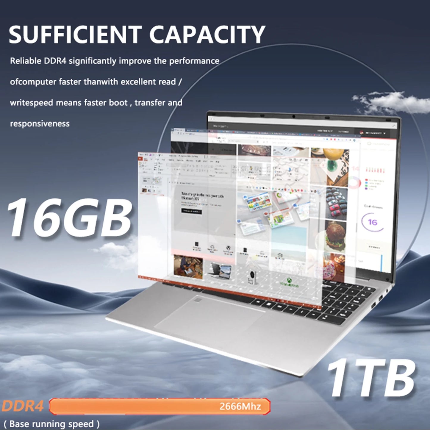 Gaming Laptop,15.6 Inch FHD IPS 1920*1080 Laptop Computer, Laptops 12Th Gen N95 Processor (Up to 3.4Ghz) , 16GB 1TB SSD, Supports 180 Angle Opening Backlit Keyboard Fingerprint Unlock Win 11 Pro