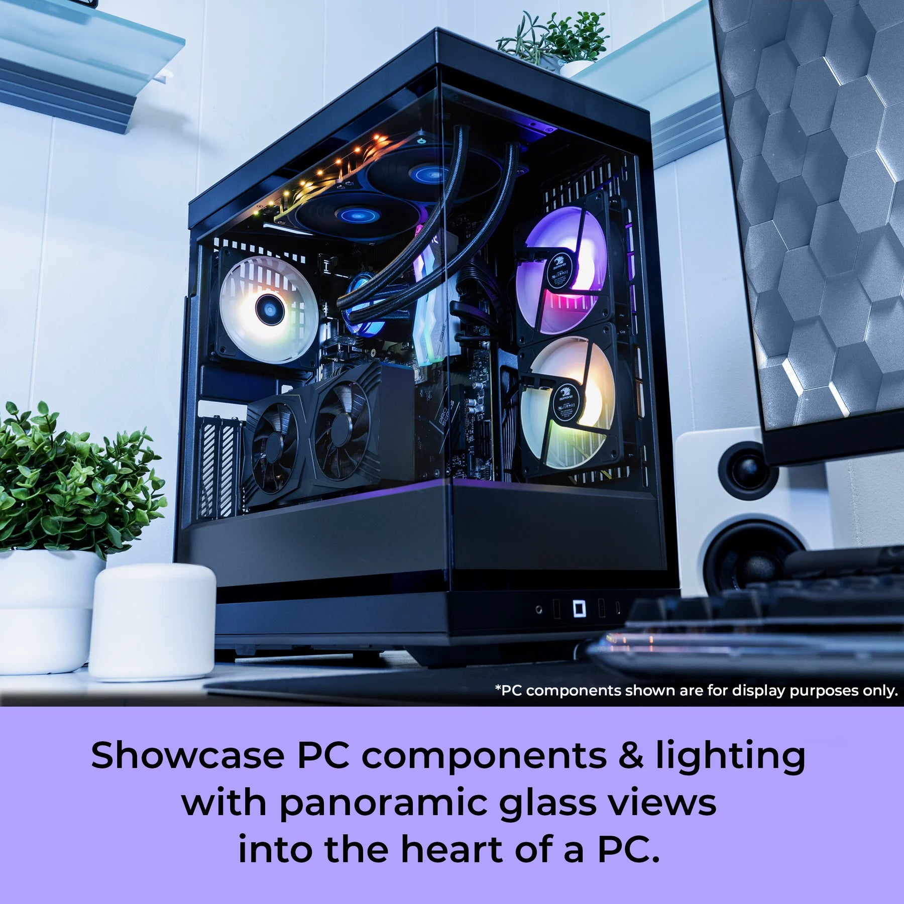 Y40 PRO Black Gaming PC Desktop Computer AMD Ryzen 7 9700X CPU, NVIDIA Geforce RTX 5070Ti 16GB GPU, 32GB DDR5 RGB 5200Mhz RAM, 1TB Nvme SSD, Windows 11 Home, Keyboard Mouse - Y40BA7N57T02