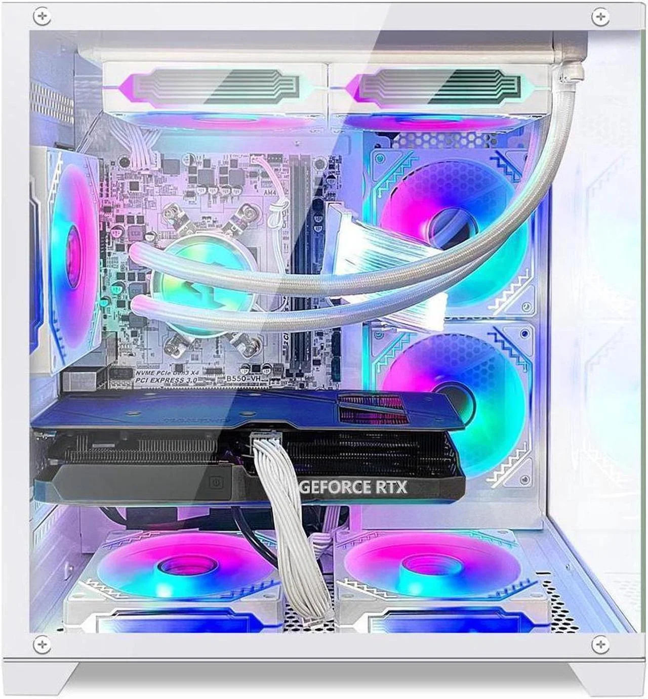 Gaming PC -AMD Ryzen 5 5600G 3.9Ghz - RTX 3060 12GB -16GB DDR4 RAM -1TB Pcie SSD -240 Liquid Cooler -WIFI &Bluetooth Ready -RGB Fans-Windows 11 Pro Desktop Computer