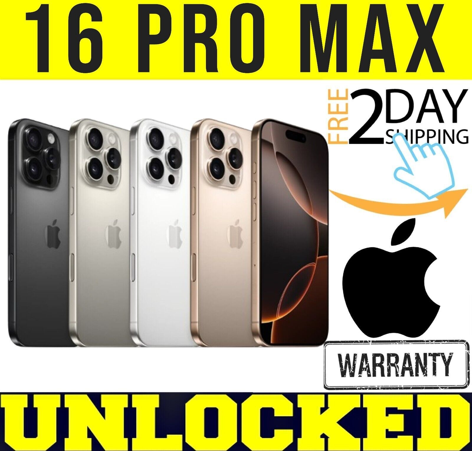 APPLE IPHONE 16 PRO MAX 256GB 512GB (FACTORY UNLOCKED) ✅NEVER ACTIVATED✅❖SEA