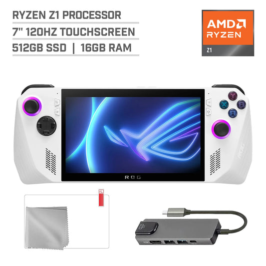 ROG Ally 1TB SSD Gaming Handheld 7-Inch Touchscreen 120Hz FHD 1080P AMD Ryzen Z1 Processor, Mytrix Hub, HDMI Cable, 3 Accessories: 4 in 1 Bundle