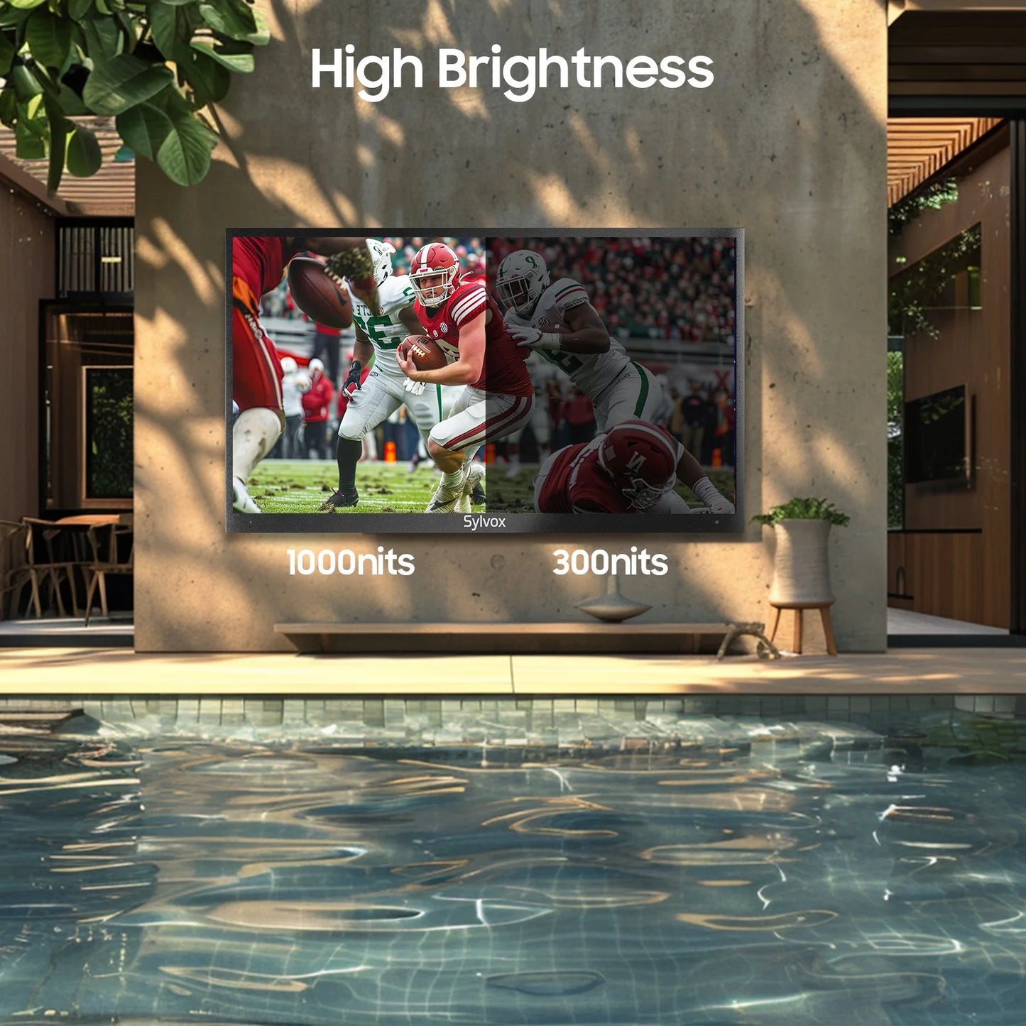 Outdoor Smart TV, 43" Google TV with Dobly Atmos, Google Assistant, 4K 1000Nits outside Television, IP55 Waterproof TV for Partial Sun (Deck Pro 2.0 NEW)