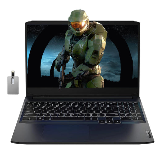 Ideapad Gaming 3 Gaming Laptop, 15.6" FHD 120Hz Display, AMD Ryzen 5 5600H, NVIDIA Geforce GTX 1650 4GB, DDR4 32GB RAM, 1TB SSD, RGB KB, Wi-Fi 5, Bluetooth, Black, Win 11 Pro, 32GB USB Card