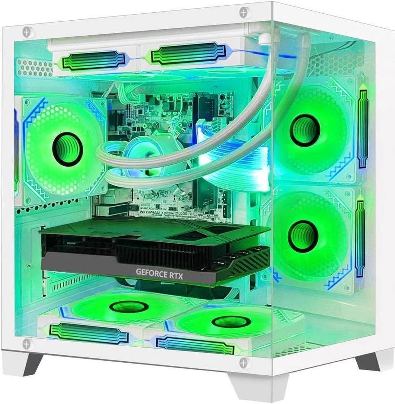 Gaming PC -AMD Ryzen 5 5600G 3.9Ghz - RTX 3060 12GB -16GB DDR4 RAM -1TB Pcie SSD -240 Liquid Cooler -WIFI &Bluetooth Ready -RGB Fans-Windows 11 Pro Desktop Computer