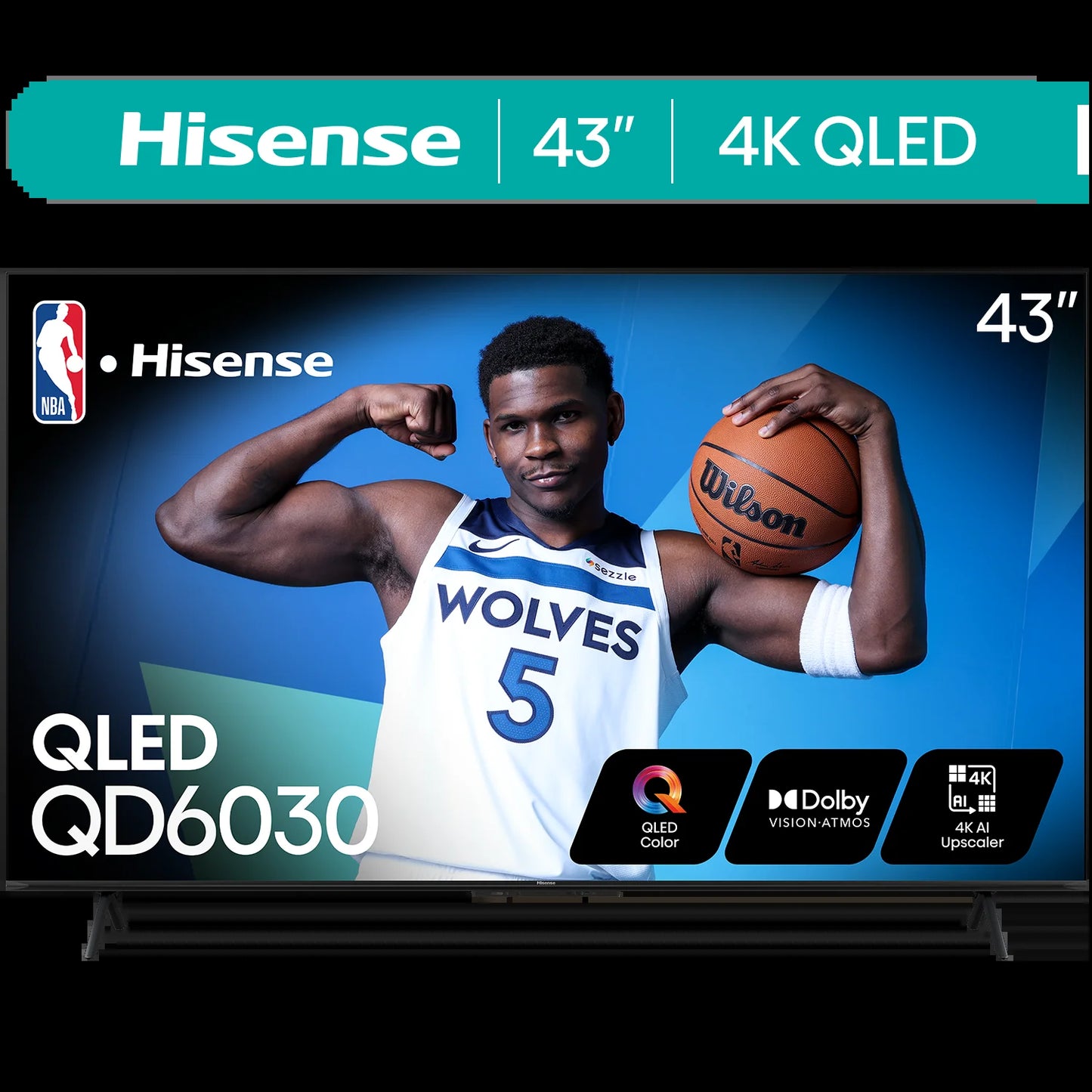 43-Inch Class QD6030G Series QLED Google Smart TV (43QD6030G, 2025 Model) - QLED, Dolby Vision, Dolby Atmos, Motion Rate 120, HDR 10+, Game Mode Plus